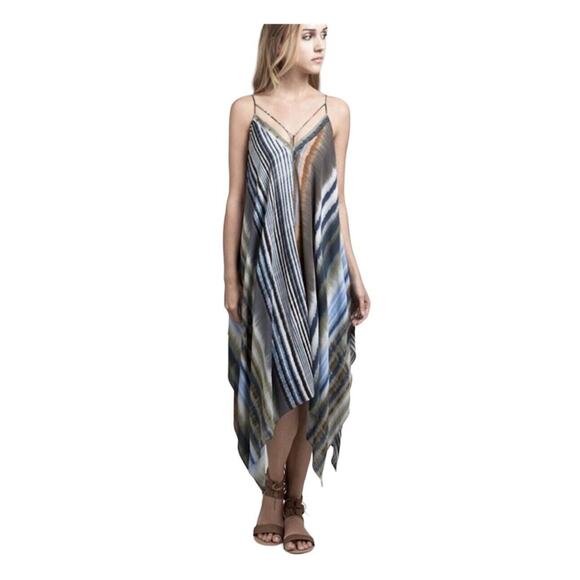 Moon River Anthropologie Boho Hanky Hem Hippie Handkerchief Dress Beach Size M - Picture 2 of 10